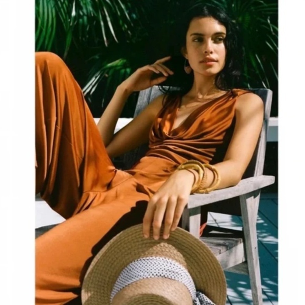 MAEVE‎ NWT Cowneck Enchantment Jumpsuit in Copper Rust Orange Size XS